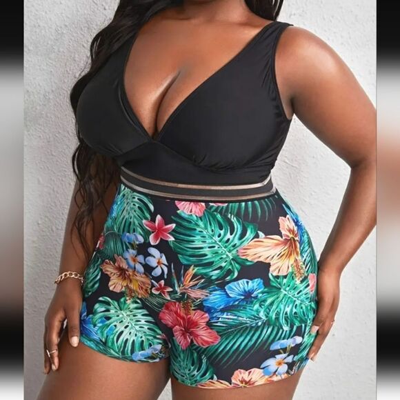 Tropical plus size one piece Swimsuit sz 2XL - Picture 6 of 7